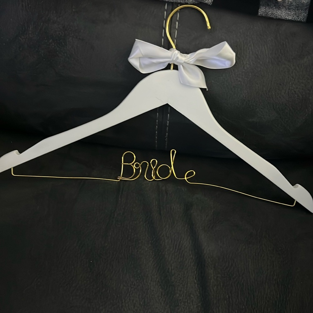 White & Gold Bride hanger